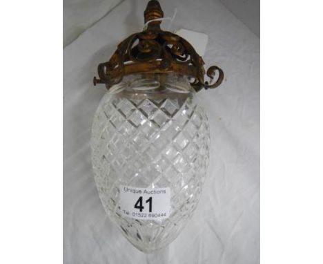 A vintage glass porch light.