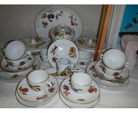 A Royal Worcester Evesham pattern tea set. COLLECT ONLY.