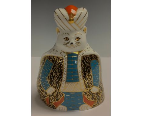 A Royal Crown Derby model from the Royal Cat Collection, Persian Cat, 16cm tall, red printed marks to the base, first quality
