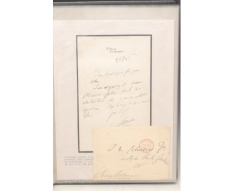 An important collection of autographs – a ring binder album with plastic pockets containing a wide variety of autographs of a