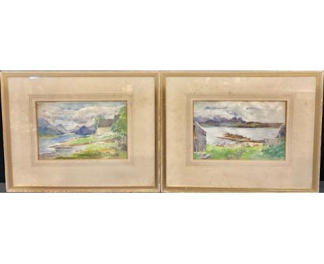 K. Trevor (English School, 20th century)  A pair, From The Old House, Taskervaig, Skyesigned, watercolours, 18cm x 27.5cm 