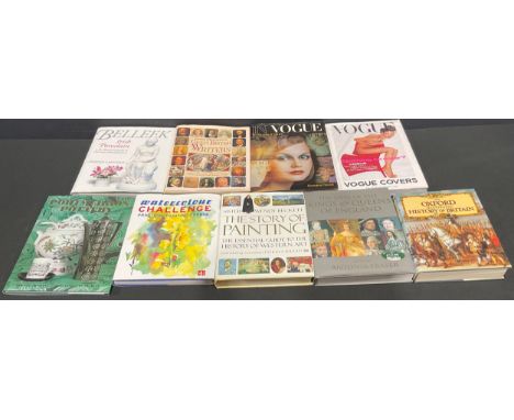 Books - antique and collector's reference books, Belleek, Portmeirion, etc; Vogue Covers, Sister Wendy Beckett, art reference