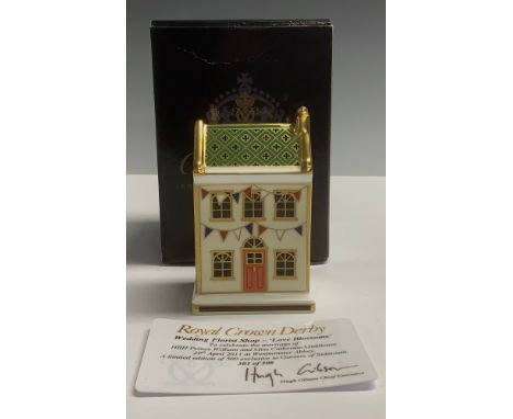 A Royal Crown Derby miniature model, The Wedding Florist Shop - ‘Love Blossoms’, this is number 301 of a limited edition of 5