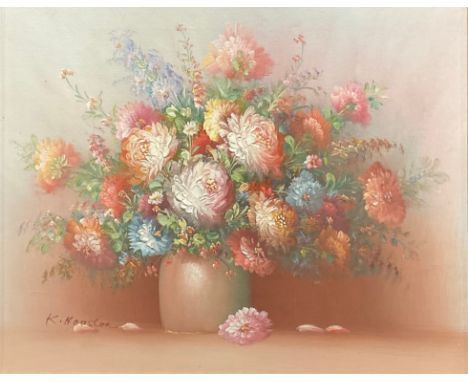 K. Houston, still life, oil on canvas, 39.5cm x 49.5cm 