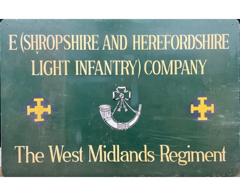 An East Shropshire and Herefordshire Light Infantry Company, The West Midlands Regiment barracks sign, Battalion Headquarters