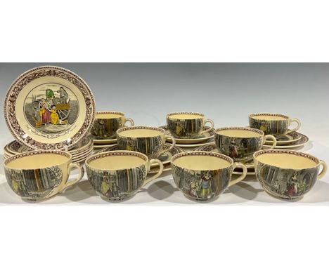 An Adams Cries of London pattern part tea service, comprising cups, saucers and side plates (26) 