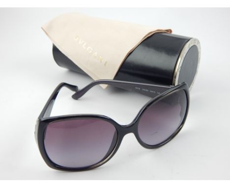 Bvlgari plum sunglasses, model 8078, with original case and lens cleaning cloth 