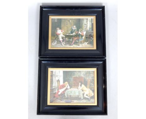 After Frank Moss Bennett, Perplexed, interior scene, lithograph, 24x 34cm together with another similar, (2)  