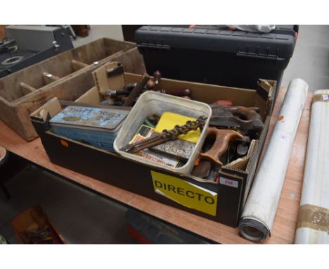 A selection of vintage woodworking and building tools