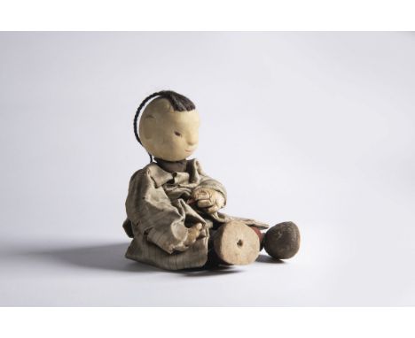 JIŘÍ TRNKA 1912 - 1969: PUPPET FROM THE MOVIE "EMPEROR'S NIGHTINGALE" Before 1948 Wood, hair, silk 25,5 cm A puppet created b