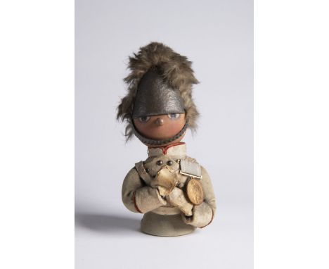 JIŘÍ TRNKA 1912 - 1969: PUPPET OF A SOLDIER Before 1946 Wood, textile, leather, brass, iron sheet, rabbit fur 19 cm The origi