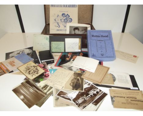 Vintage brief case to include vintage postcards and interesting ephemera 