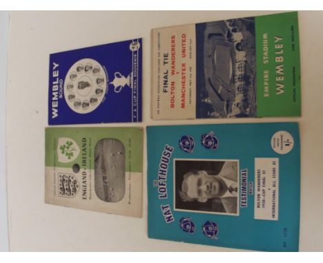 Bolton Wanderers / Manchester Utd cup final tie program, song sheet and testimonial 