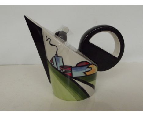 Lorna Bailey concord teapot 'Deco House'. Height 14cm