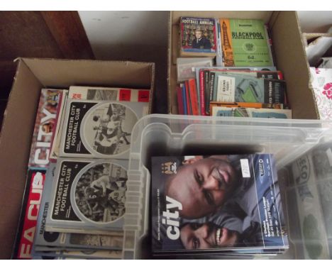 3 boxes of vintage and modern football programmes