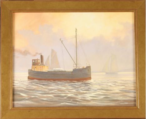 G M AVONDALE (Garman Morris)Weymouth From GreenhillGouache Signed and inscribed Together with a portrait of a coaster by M Cl