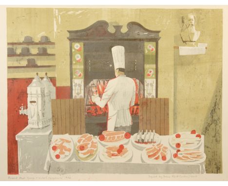 Richard PLATT George and Victoria Chop House Lithograph Inscribed and dated 1954Signed by the artists widow Diane Platt Paper
