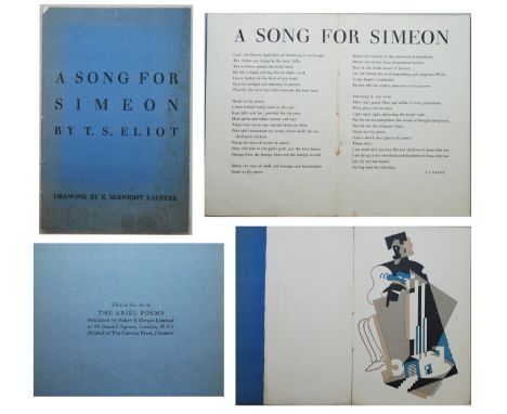 Edward McKnight KAUFFER A Song For Simeon Lithograph print in a book No. 16 of The Aerial Poems