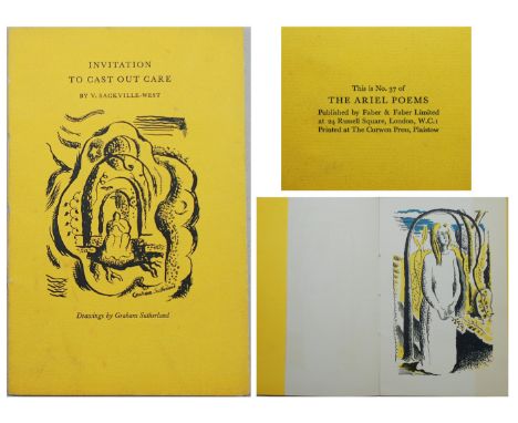 Graham Vivian SUTHERLAND Invitation To Cast Out Care Lithograph print in a book No. 37 of The Aerial Poems