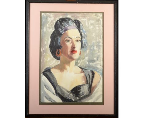 Isobel Atterbury HEATHTwo landscape watercolours A self portrait and a portrait of Jacquetta Hawkes