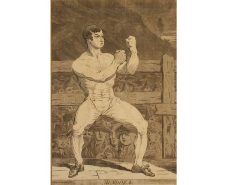 After James GILLRAYA 19th century print of the famous boxer Mendoza44 x 29.5cm   Condition report:  The paper/print is window