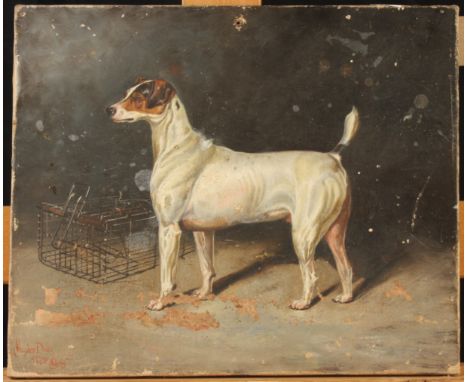 Vaughan DAVIS Portrait of 'Viking' the terrierOil on canvas Signed, inscribed and dated 188025 x 30.5cm 