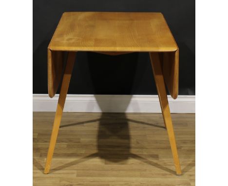 An Ercol dropleaf dining table, 71cm high, 63cm opening to 125cm long, 113cm wide 