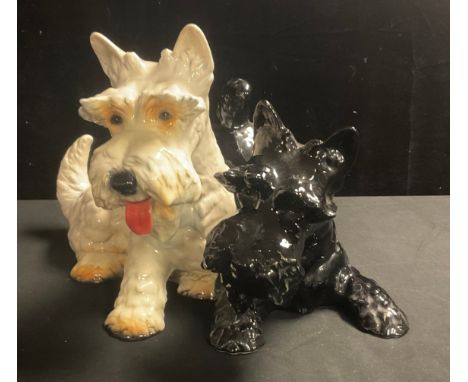 A large Goebel model group, of black and white Scottish Terriers, approx 37cm wide 