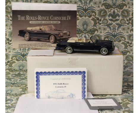 A Franklin Mint Precision Models 1:24 scale Rolls-Royce Corniche IV Anniversary model, boxed with inner polystyrene packaging