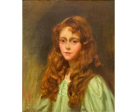 John William Schofield (1865 - 1944)Portrait of a Girlsigned, oil on canvas, 60cm x 49.5cm 