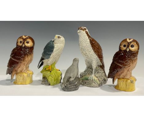 A Beswick ceramic Beneagles whisky decanter, as an Osprey, 20cm high; a Beswick Whyte &amp; Mackay whisky decanter, as a Tawn