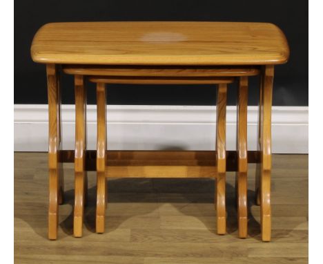 An Ercol Chantry nest of three occasional tables, the largest 42cm high, 57cm wide, 35.5cm deep 