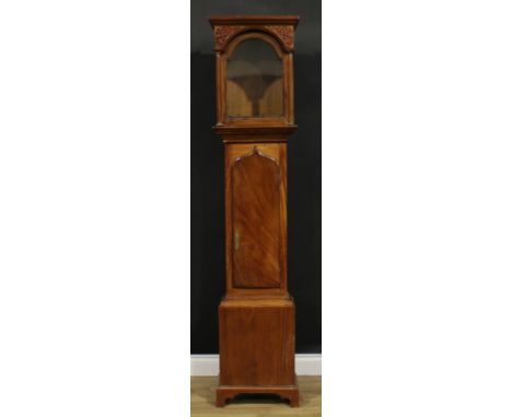 A 19th century mahogany longcase clock case, 191.5cm high, 43cm wide, 24.5cm deep, the glass 39cm x 26.5cm 