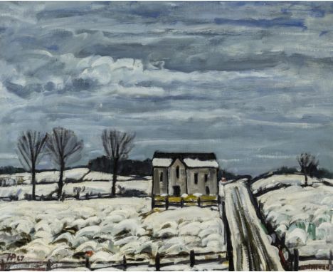 Holmead (das ist Clifford Holmead Phillips). Winter. (Winterlandschaft - New England). Öl auf Leinwand. Rechts unten signiert