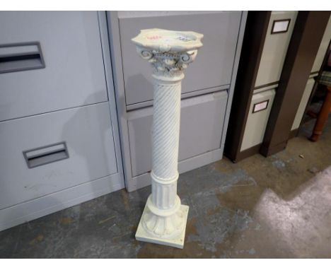 Resin pillar form plant stand, H: 62 cm. Not available for in-house P&amp;P 