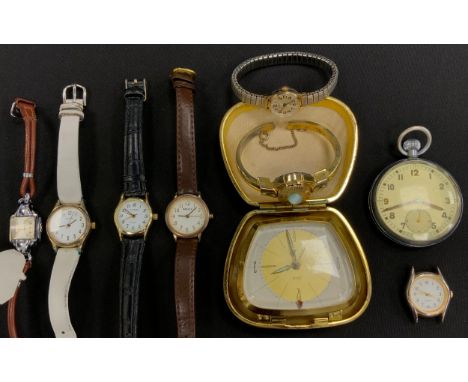 Watches - A WWII GSTP pocket watch, broad arrow marks, 371414, manual movement; other lady's wristwatches qty