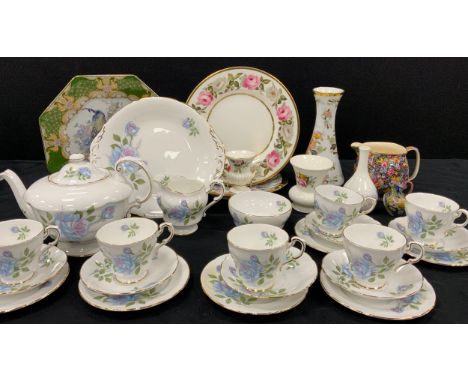 A Paragon tea service for six; Royal Worcester Royal Garden plate, Wedgwood; etc