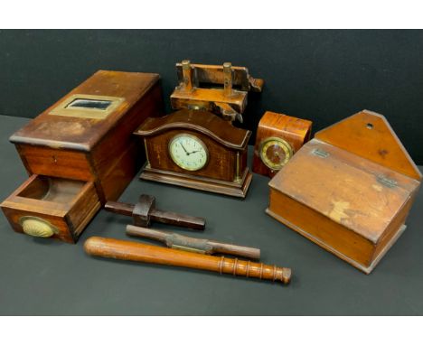 Boxes and objects - Glenhill Patent cash till, Georgian Carpenter’s Rabbet / Fillister Plane- A.S.Camburnch, truncheon, Edwar