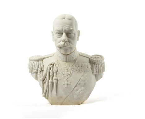 A sculpted white marble portrait bust of King George V (1865-1936), after Herbert Tyson Smith (1883-1972), second quarter 20t