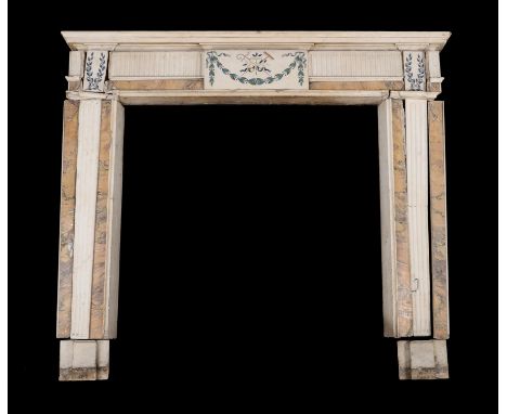 A George III marble and scagliola fire surround, possibly Dublin, in the manner of Pietro Bossi, last quarter 18th century, t