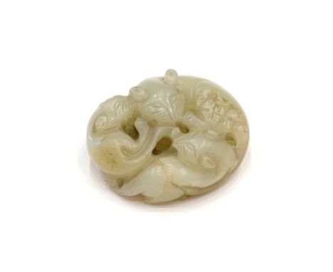 A Chinese Jade Group of Three Squirrels, in 18th century style, naturalistically modelled4.5cm wideMinimal scratching and sur