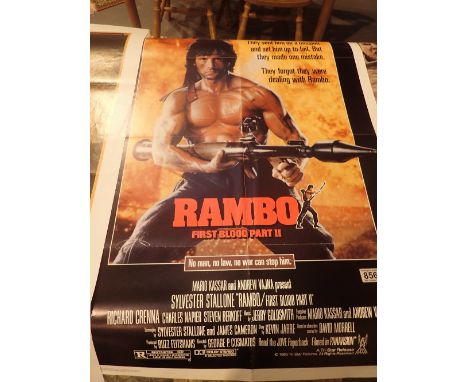 Original one sheet poster, RAMBO First Blood Part II 1985