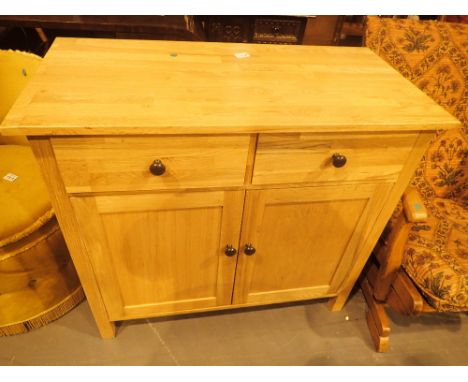 Light oak two short over double cupboard unit, L: 90 cm