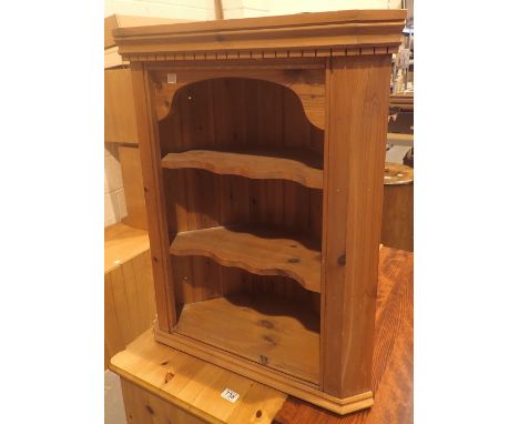 Three shelf pine wall hanging kitchen corner unit