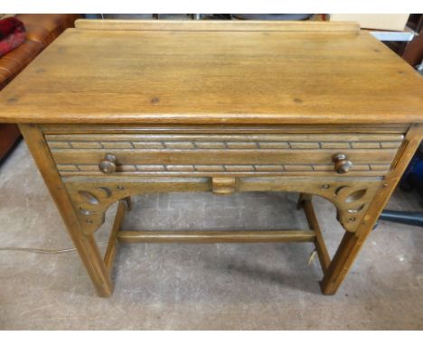 A Vintage Light Oak Ercol Hall Table, with drawer, approx 91 x 50 x 76 cms.