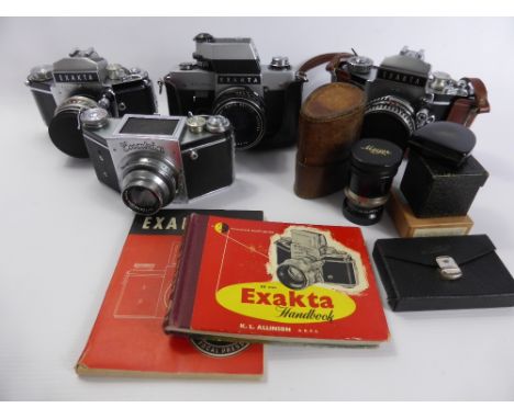 A Miscellaneous Collection of Single Lens Reflex Cameras, including Exakta RTL 1000 with 1.8/50 Meyer lens and leather case, 