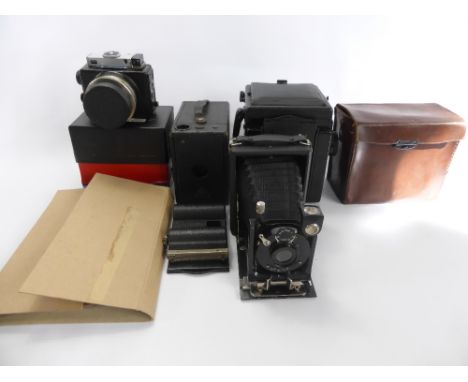 A Miscellaneous Collection of Cameras and Accessories, including A.E. Staley & Co., 'The Britisher' manufactured by Sands Hun