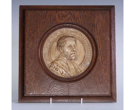 British Legal History - an early 20th century plaster medallic portrait cast, depicting Catholic judge Sir John Charles Frede