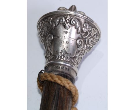 Scouting - Baden Powell and the Scout Movement - a World War I period silver mounted presentation mace, the substantial pomme