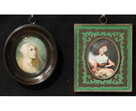 English Romantic School (late 19th/early 20th century), a portrait miniature, of a lady, head-and-shoulders length, her head 